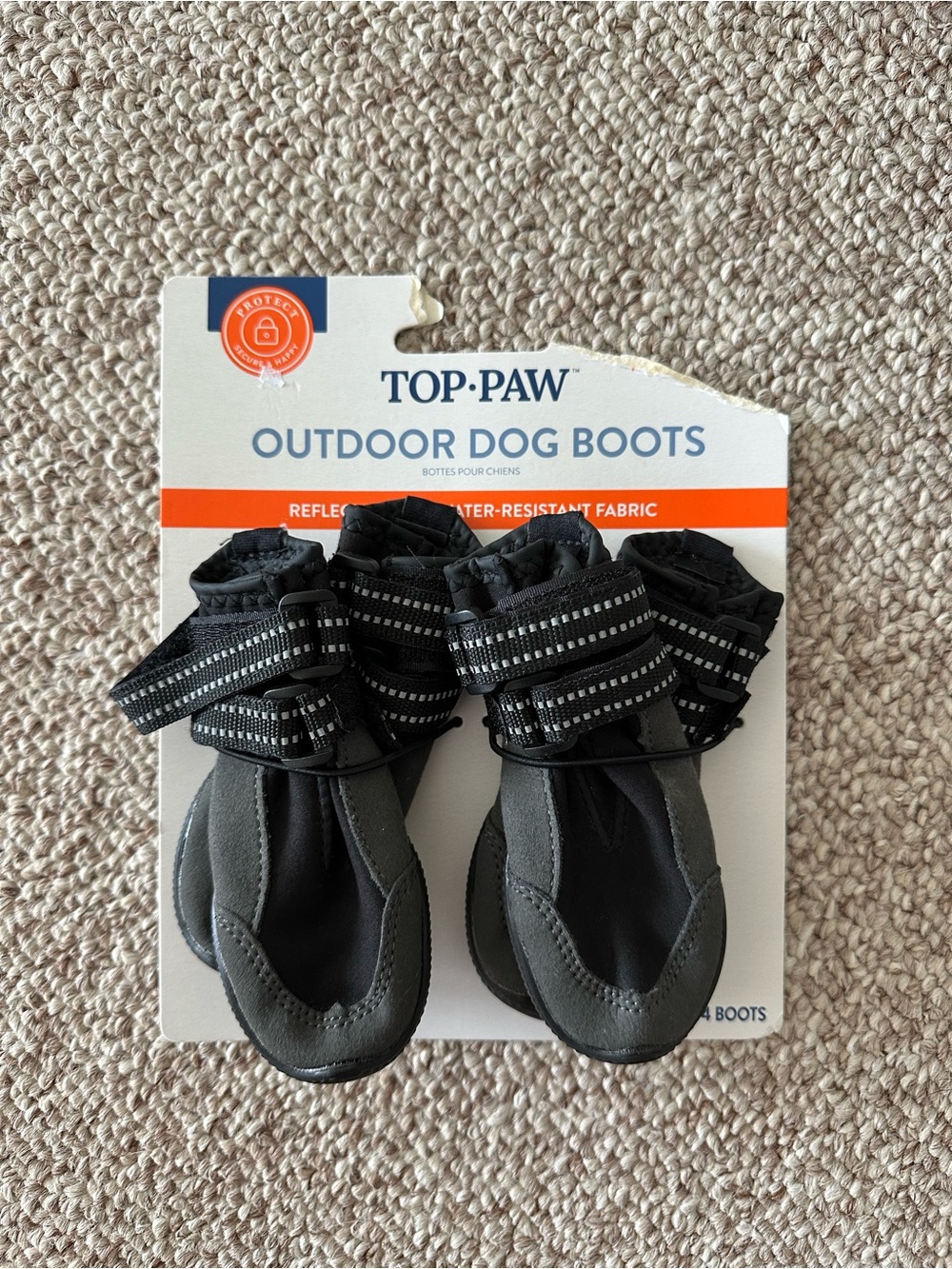 Top Paw Black and Gray Outdoor Dog Boots